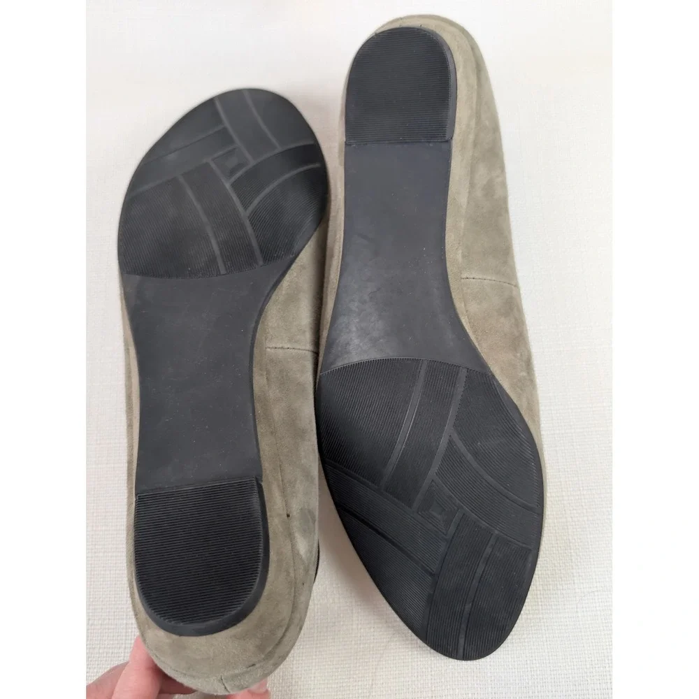 Array Suede Ballet Flats Womens 8.5N Narrow Taupe Strappy Mary Jane Comfort‎